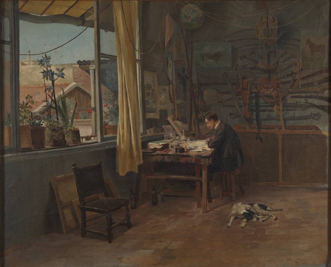 Taller de pintor, 1896. Diógenes Hequet (1866-1902). Óleo sobre tela.  64 x 81 cm. Nº inv. 520.