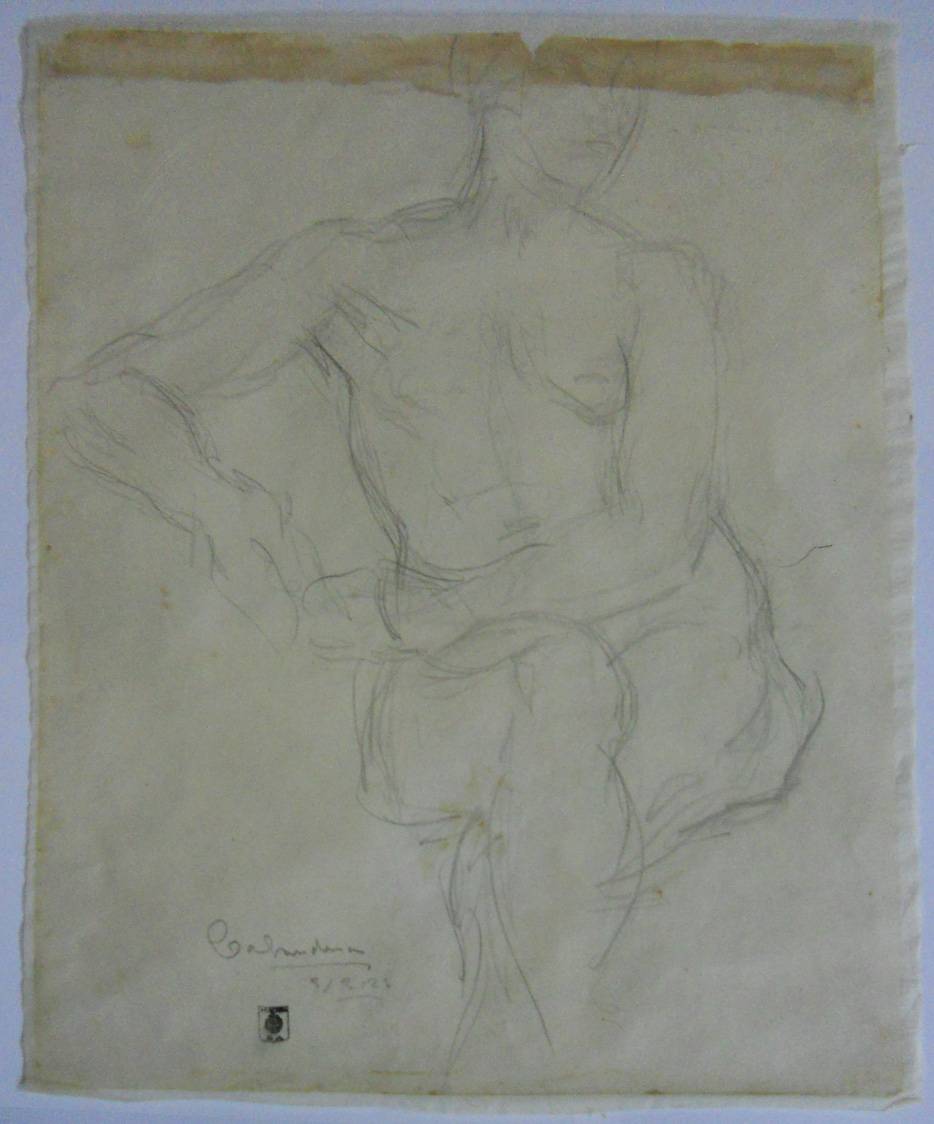 Estudio, 1928. Juan José Calandria (1902-1980). Lápiz.  32 x 24 cm. Nº inv. 733.