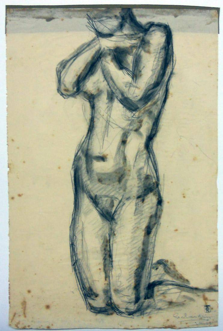 Estudio, 1928. Juan José Calandria (1902-1980). Lápiz.  43 x 28 cm. Nº inv. 735.