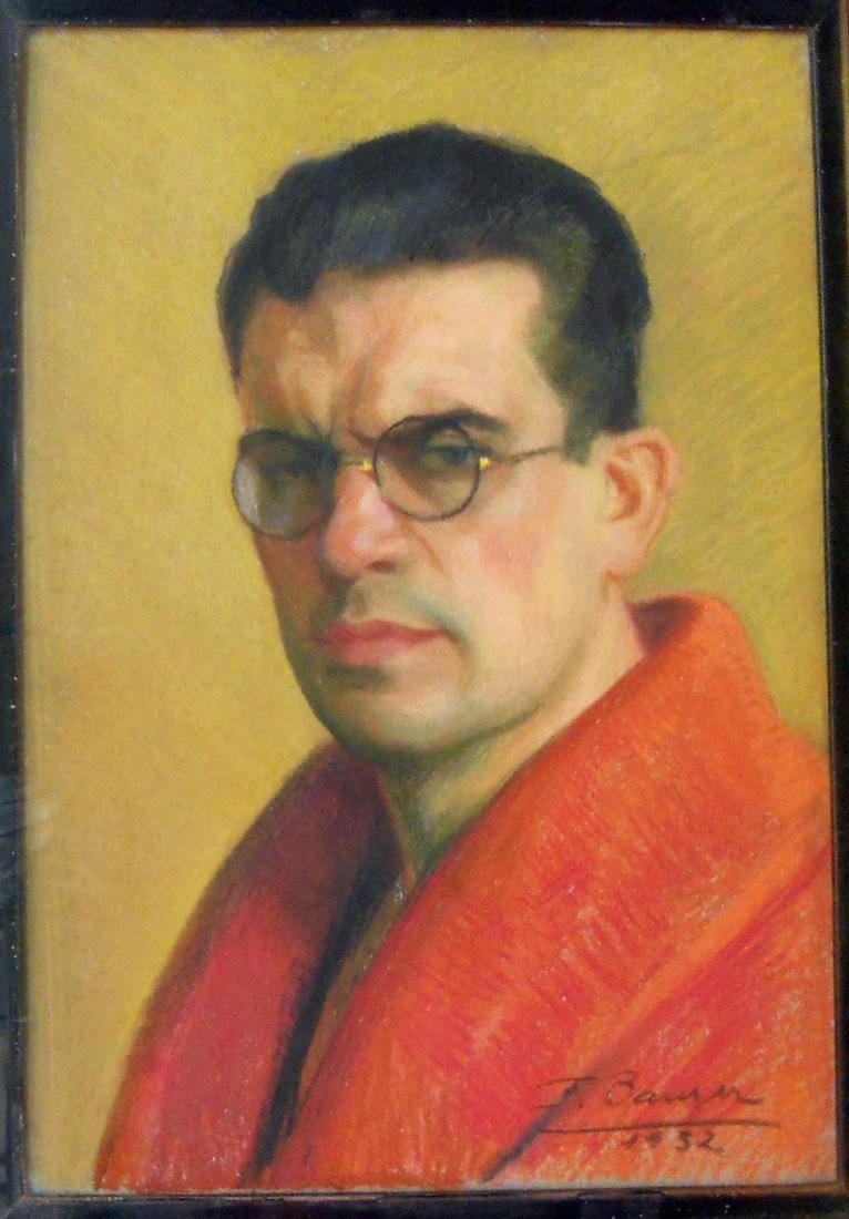 Autorretrato, 1932. Francisco E. Bauzer (1887-1945). Pastel sobre papel.  52 x 36 cm, Nº inv. 827.