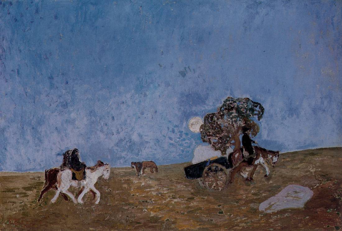 Cortejo mínimo, c.1921. Pedro Figari (1861-1938). Óleo sobre cartón.  70 x 100 cm. Nº inv. 953.