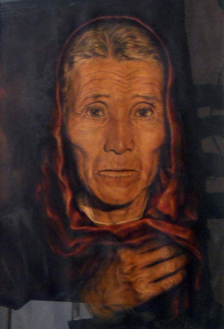 Mujer del pueblo. José Enrique Bravo (1901-1944). Lápiz.  78 x 54 cm. Nº inv. 998.