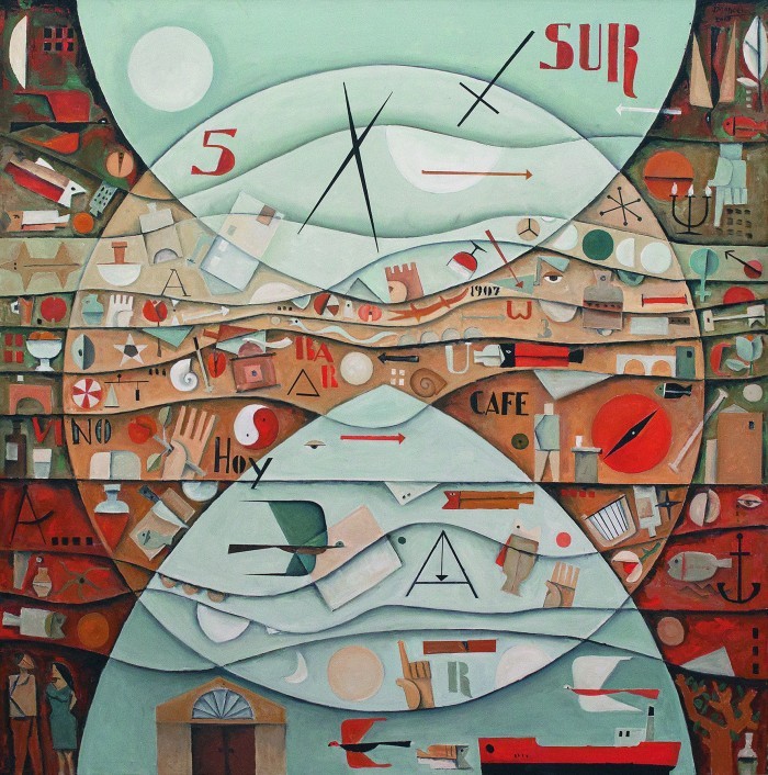 La tradición rebelada - Arte abstracto uruguayo - Julio Mancebo<br>Verano, 2015<br>Oleo sobre tela<br>200 x 200 cm