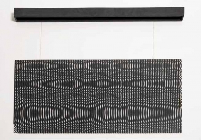 Jorge Caraballo - Una exposición antológica - Destrucción de la singularidad de la forma por la repetición, 1970<br>Acrílico<br>100 x 45 cm