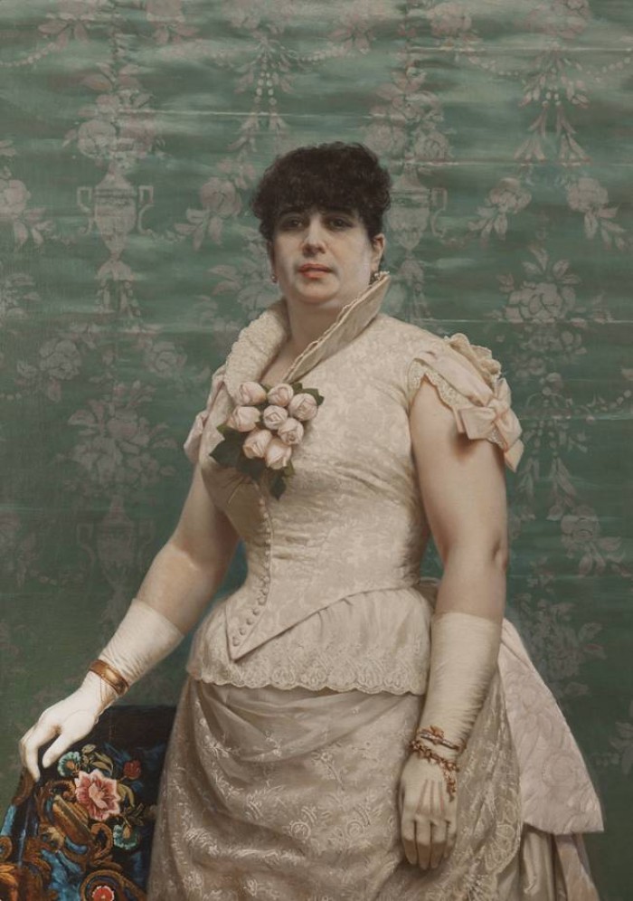 Colección MNAV - Retrato de Doña Carlota Ferreira de Regunaga, , c.1883-88<br>Juan Manuel Blanes (1830-1901)<br>Óleo sobre Tela<br>130 x 100 cm
