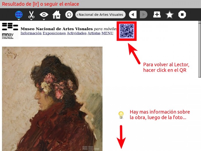  - Demostración de uso del Lector  de QR - Museo Nacional de Artes Visuales