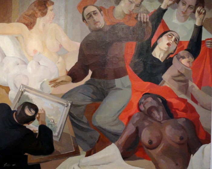 Guillermo Laborde - Coincidencias - acuarelas dibujos pinturas - Autorretrato<br>Guillermo Laborde (1886-1940)<br>Óleo - Tela<br>200 x 250 cm
