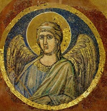 La fe y el arte - Giotto de Bondone (1267 ca-1337)<br>Busto de Angel<br>1310-1313 aprox.<br>Mosaico en esmalte policromo